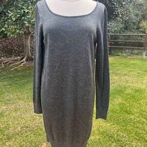 Dolce & Gabbana Grey Knit Metallic Sweat Dress Sz 44 M